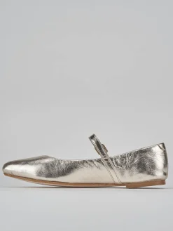 Ballerine tacco 1cm laminato oro