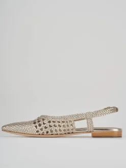 Ballerine tacco 1cm laminato oro