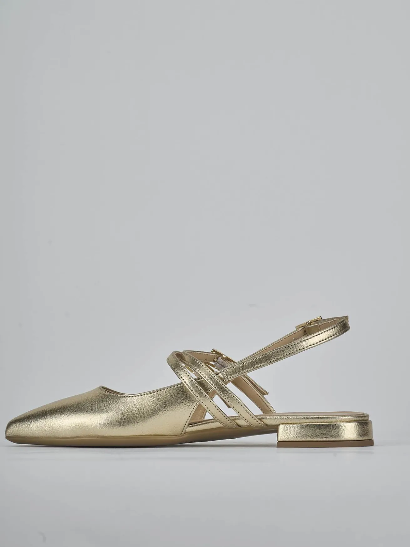 Ballerine tacco 2cm laminato oro