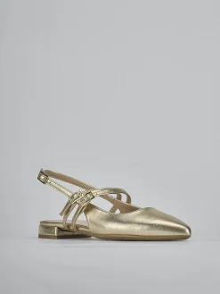 Ballerine tacco 2cm laminato oro