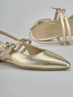 Ballerine tacco 2cm laminato oro