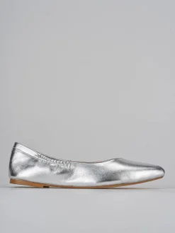 Ballerine tacco 1cm laminato argento