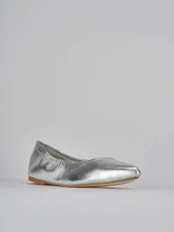 Ballerine tacco 1cm laminato argento