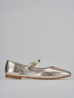 Ballerine tacco 1cm laminato oro