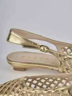 Ballerine tacco 2cm laminato oro