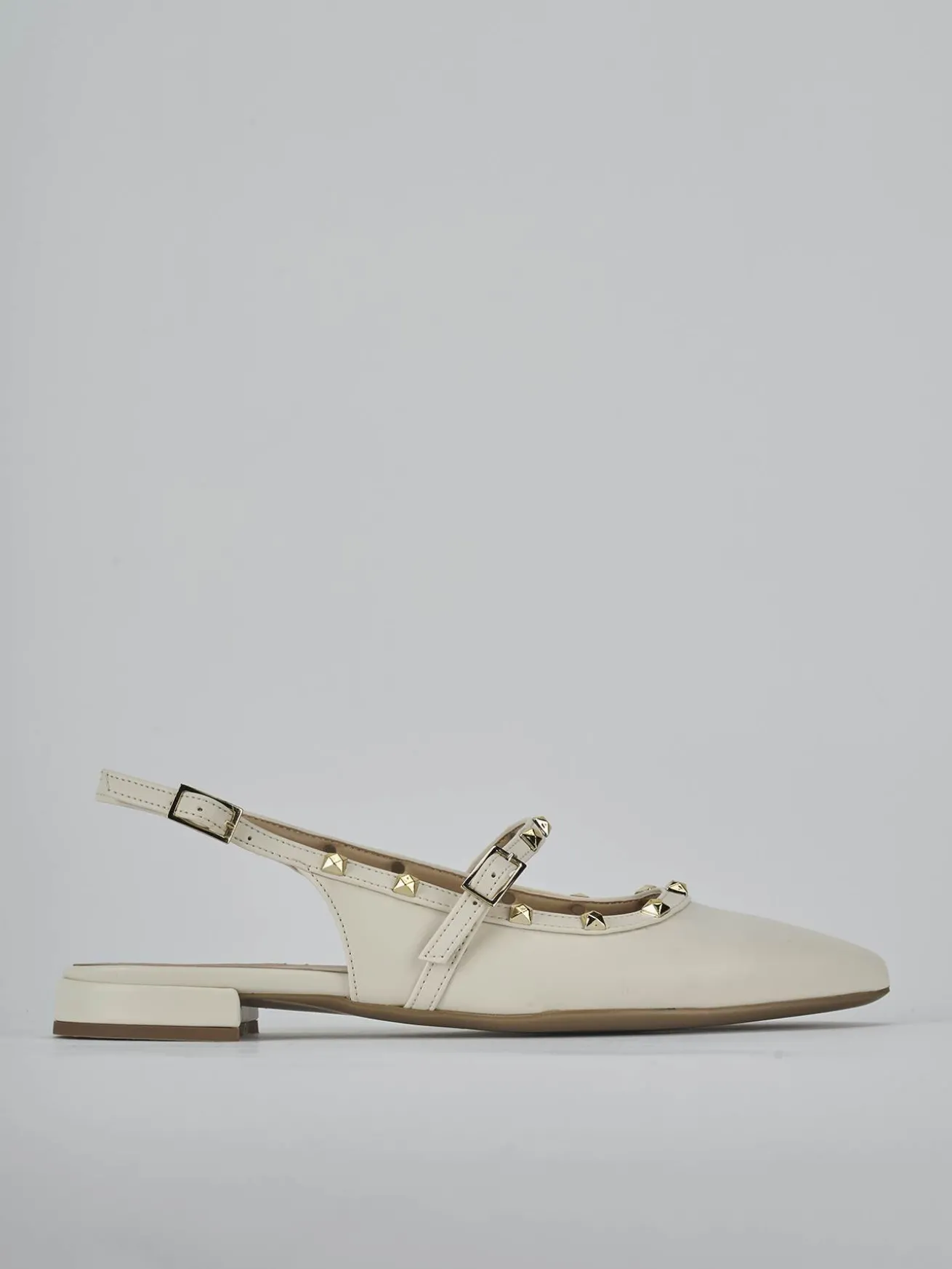 Ballerine tacco 1cm pelle bianco