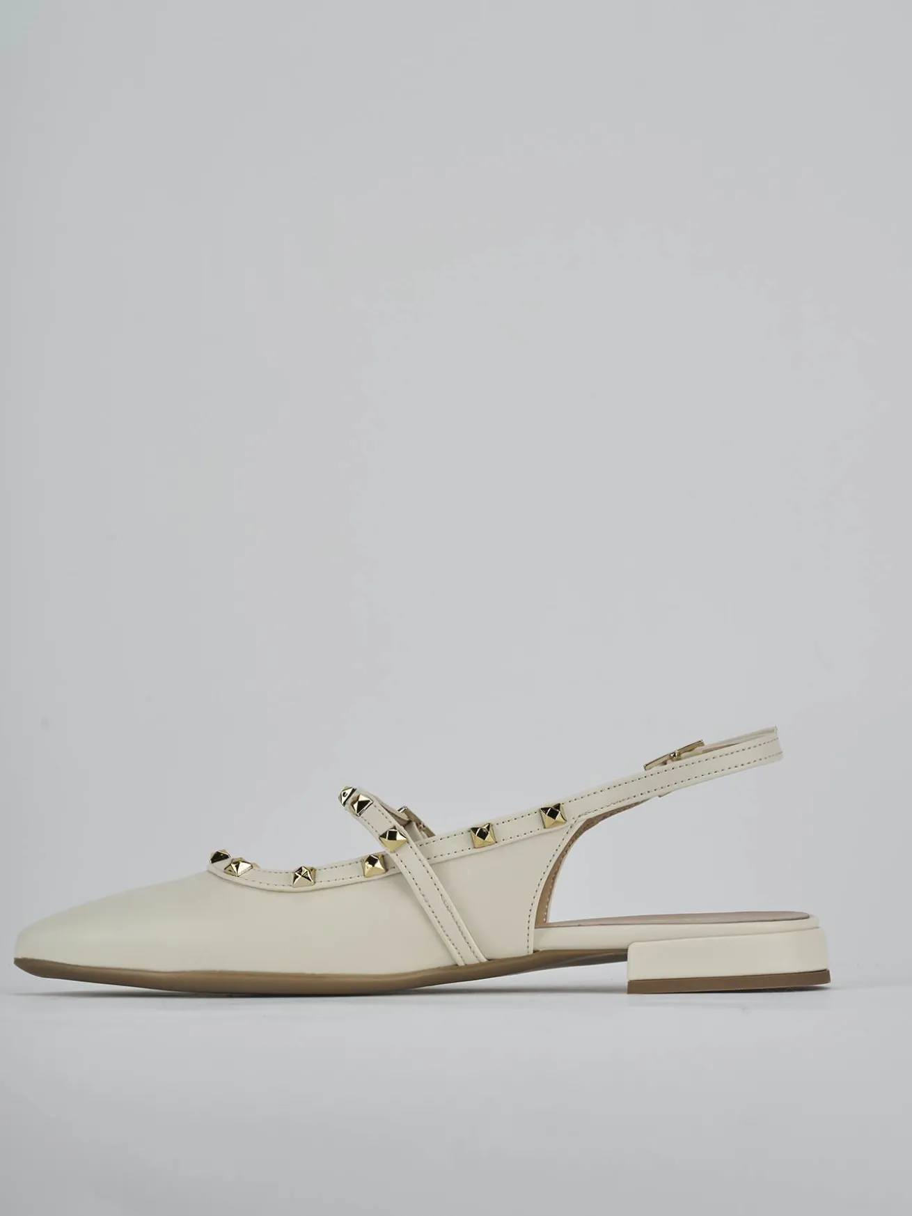 Ballerine tacco 1cm pelle bianco