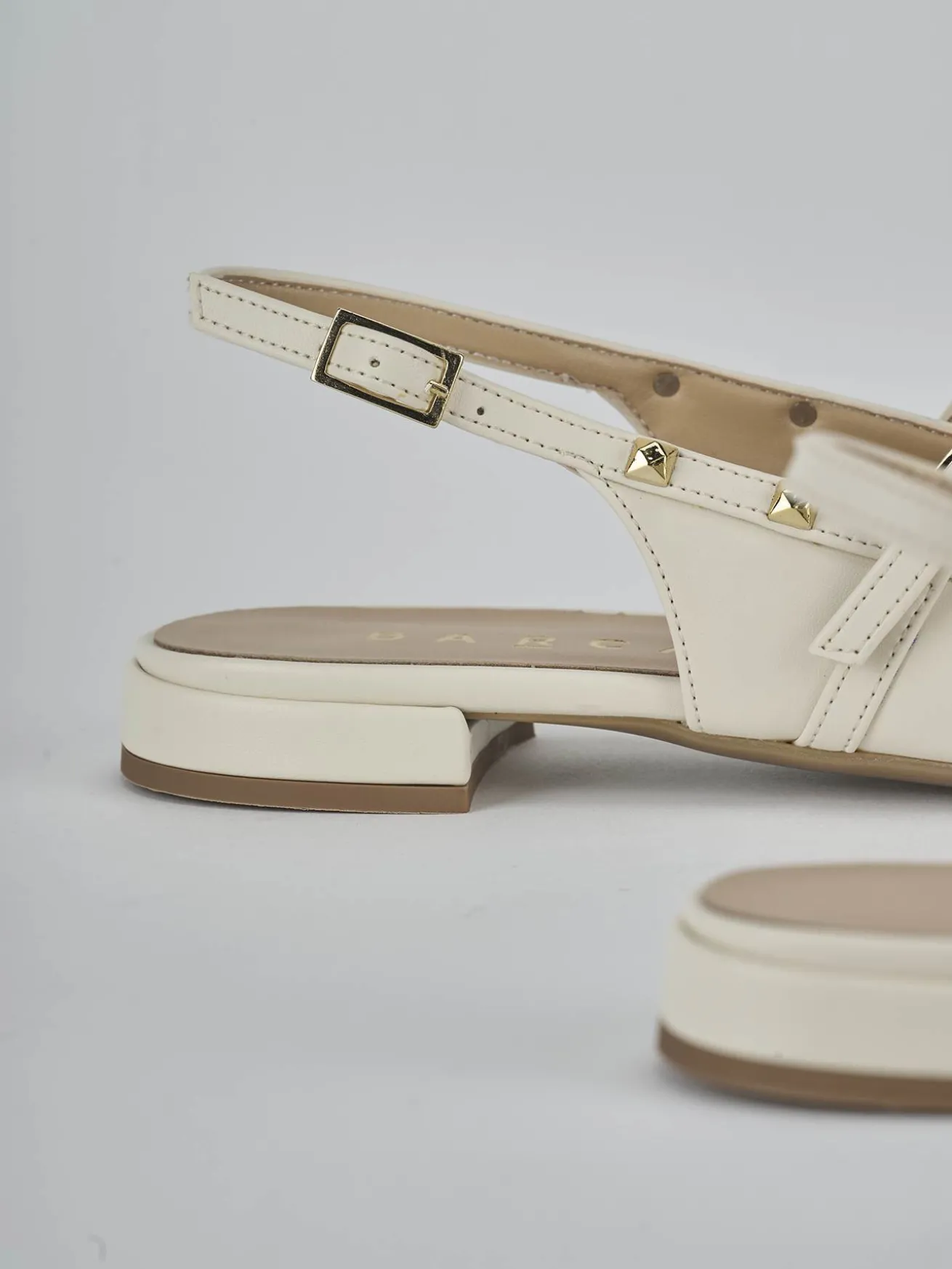 Ballerine tacco 1cm pelle bianco