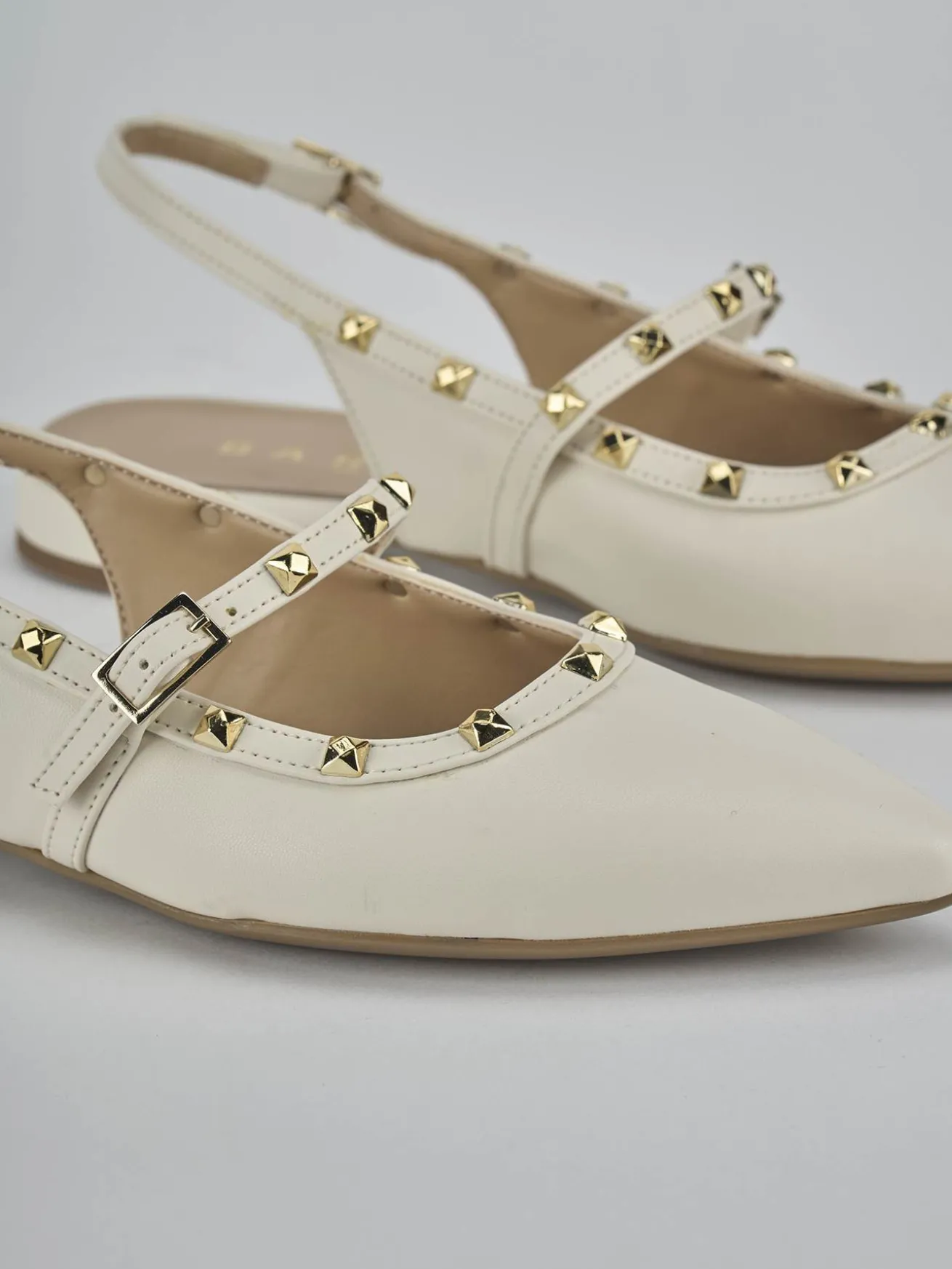 Ballerine tacco 1cm pelle bianco