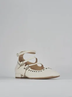 Ballerine tacco 1cm pelle bianco