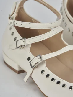 Ballerine tacco 1cm pelle bianco