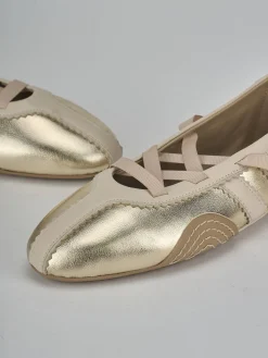 Ballerine tacco 1cm pelle oro