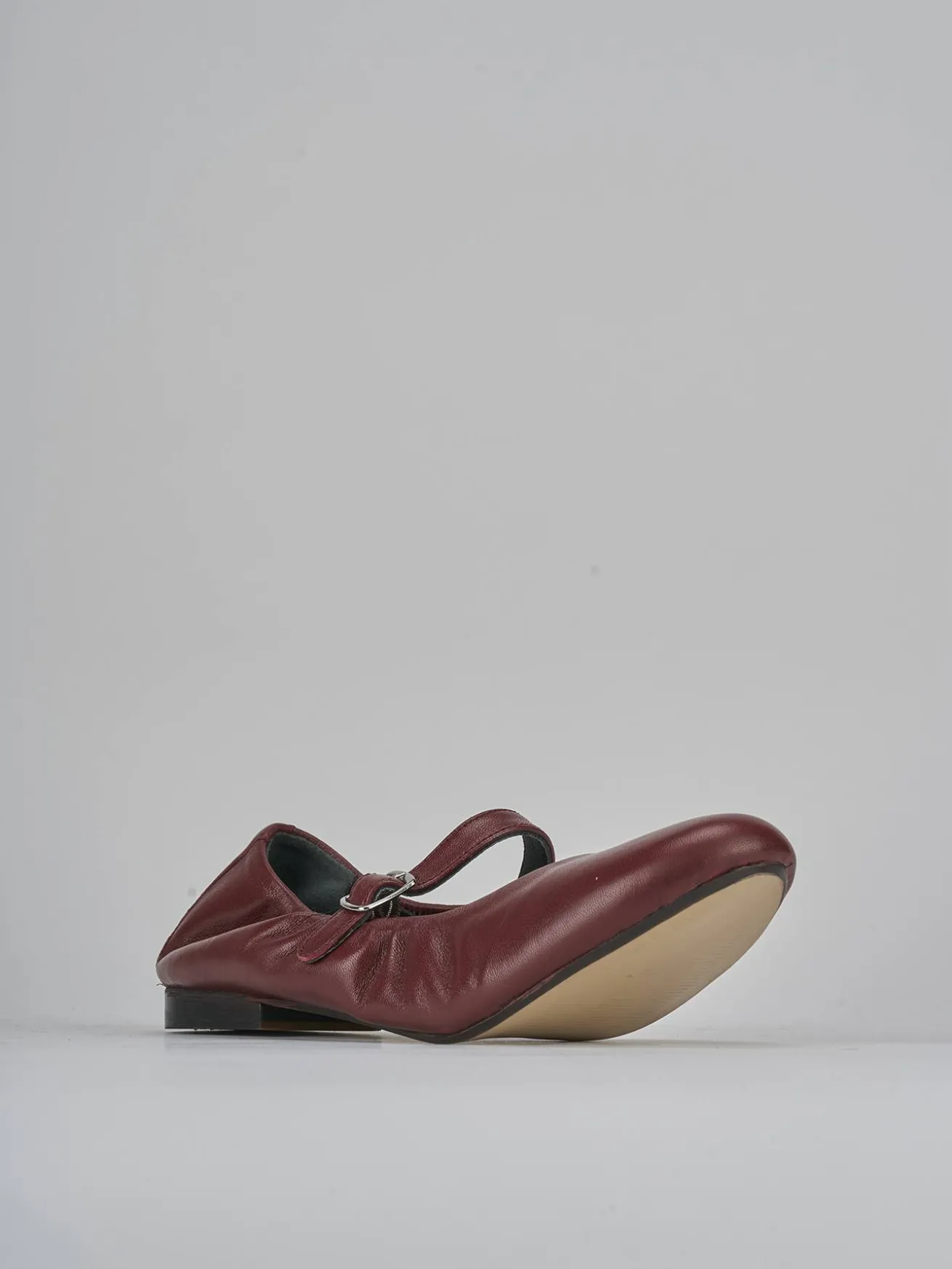 Ballerine tacco 1cm pelle bordo'