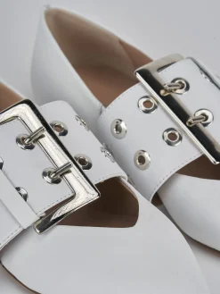 Ballerine tacco 1cm pelle bianco