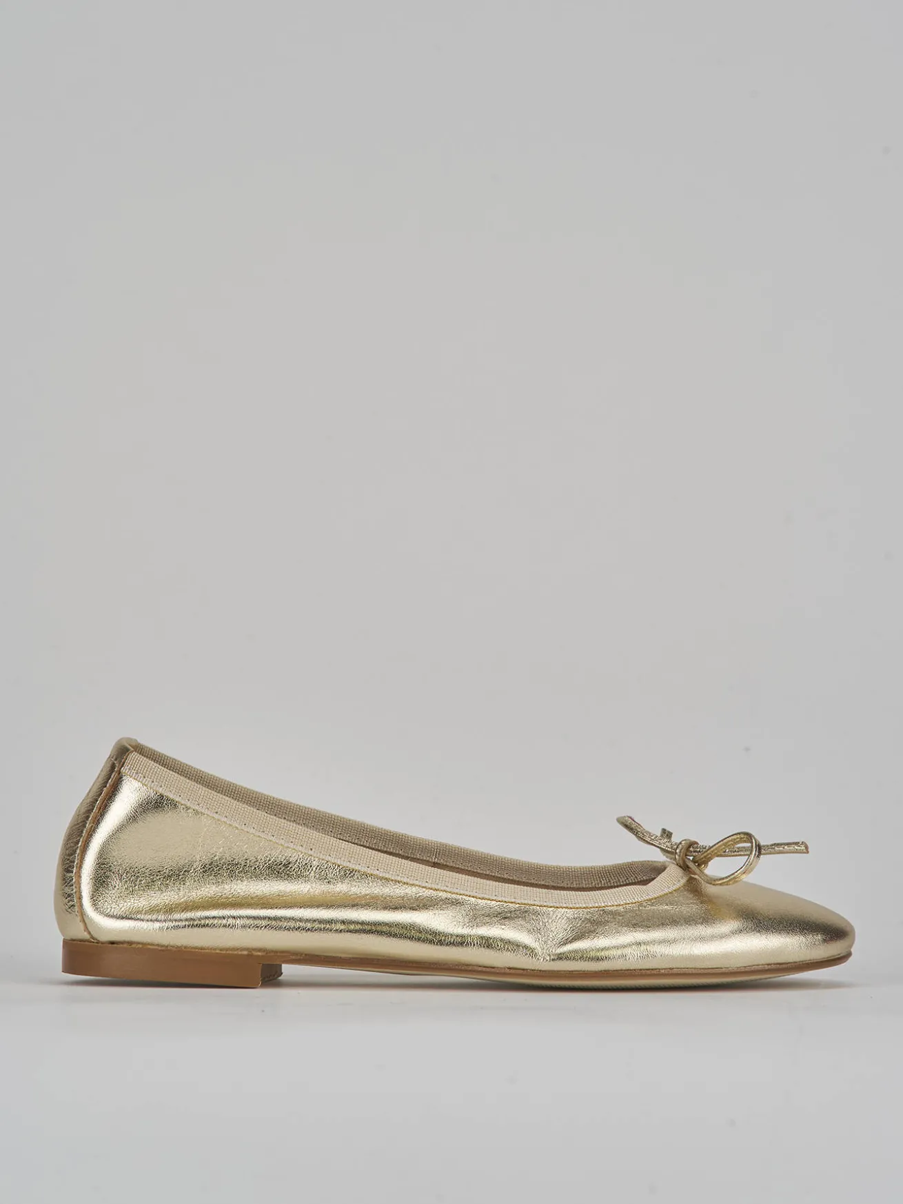 Ballerine tacco 1cm pelle oro