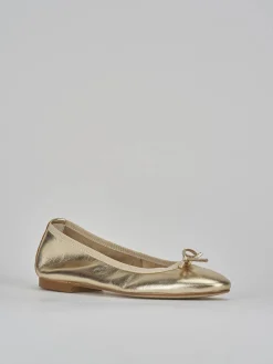 Ballerine tacco 1cm pelle oro