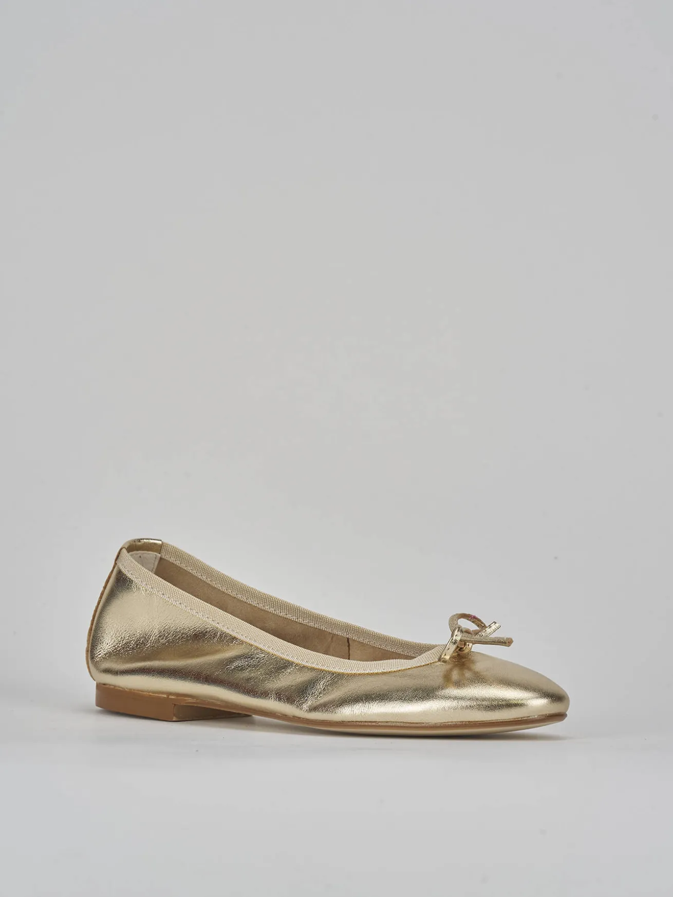 Ballerine tacco 1cm pelle oro