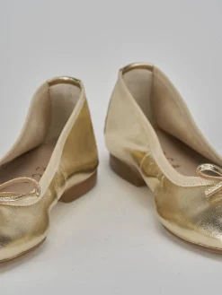 Ballerine tacco 1cm pelle oro