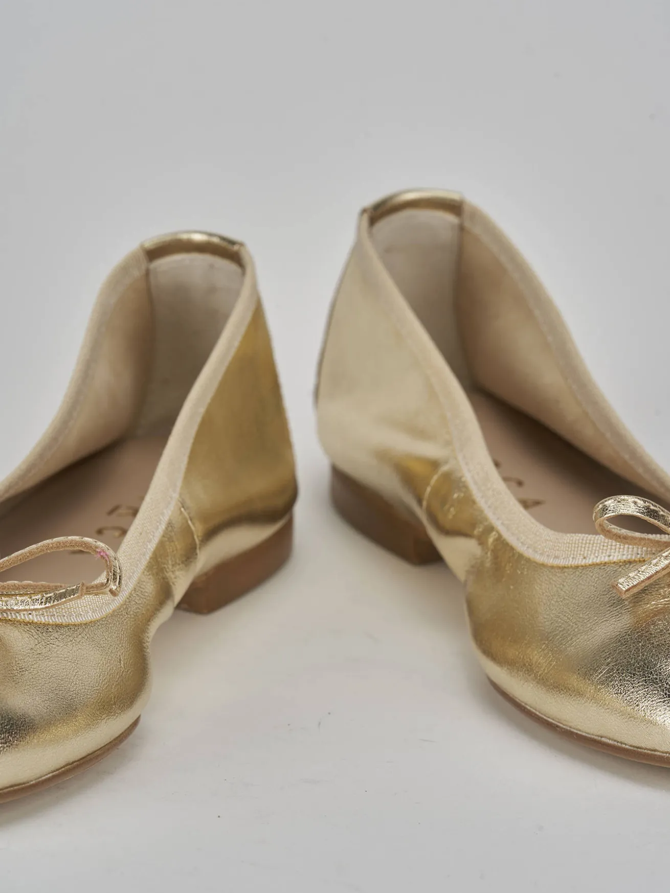 Ballerine tacco 1cm pelle oro