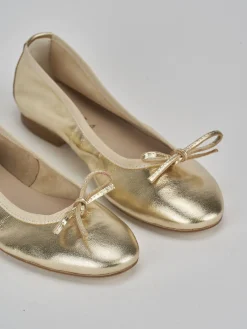 Ballerine tacco 1cm pelle oro