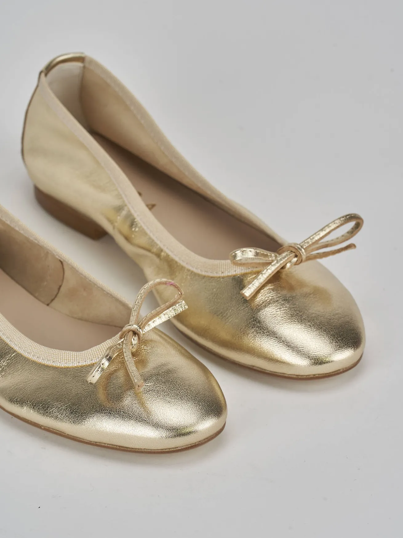 Ballerine tacco 1cm pelle oro