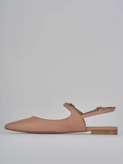 Ballerine tacco 1cm pelle rosa