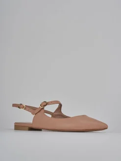 Ballerine tacco 1cm pelle rosa