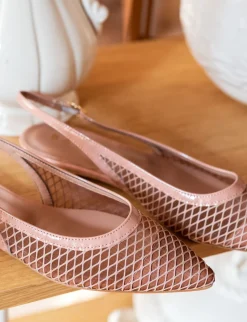 Ballerine tacco 1cm pelle rosa