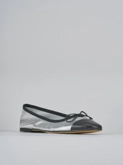 Ballerine tacco 1cm pelle argento