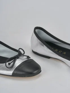 Ballerine tacco 1cm pelle argento