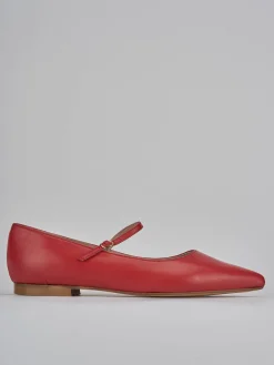 Ballerine tacco 1cm pelle rosso
