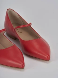 Ballerine tacco 1cm pelle rosso