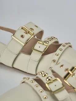 Ballerine tacco 1cm pelle beige