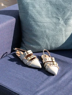 Ballerine tacco 1cm pelle beige