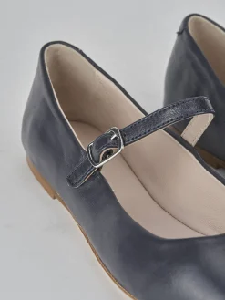 Ballerine tacco 1cm pelle blu