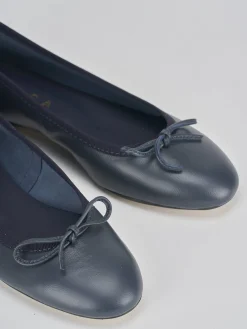 Ballerine tacco 1cm pelle blu