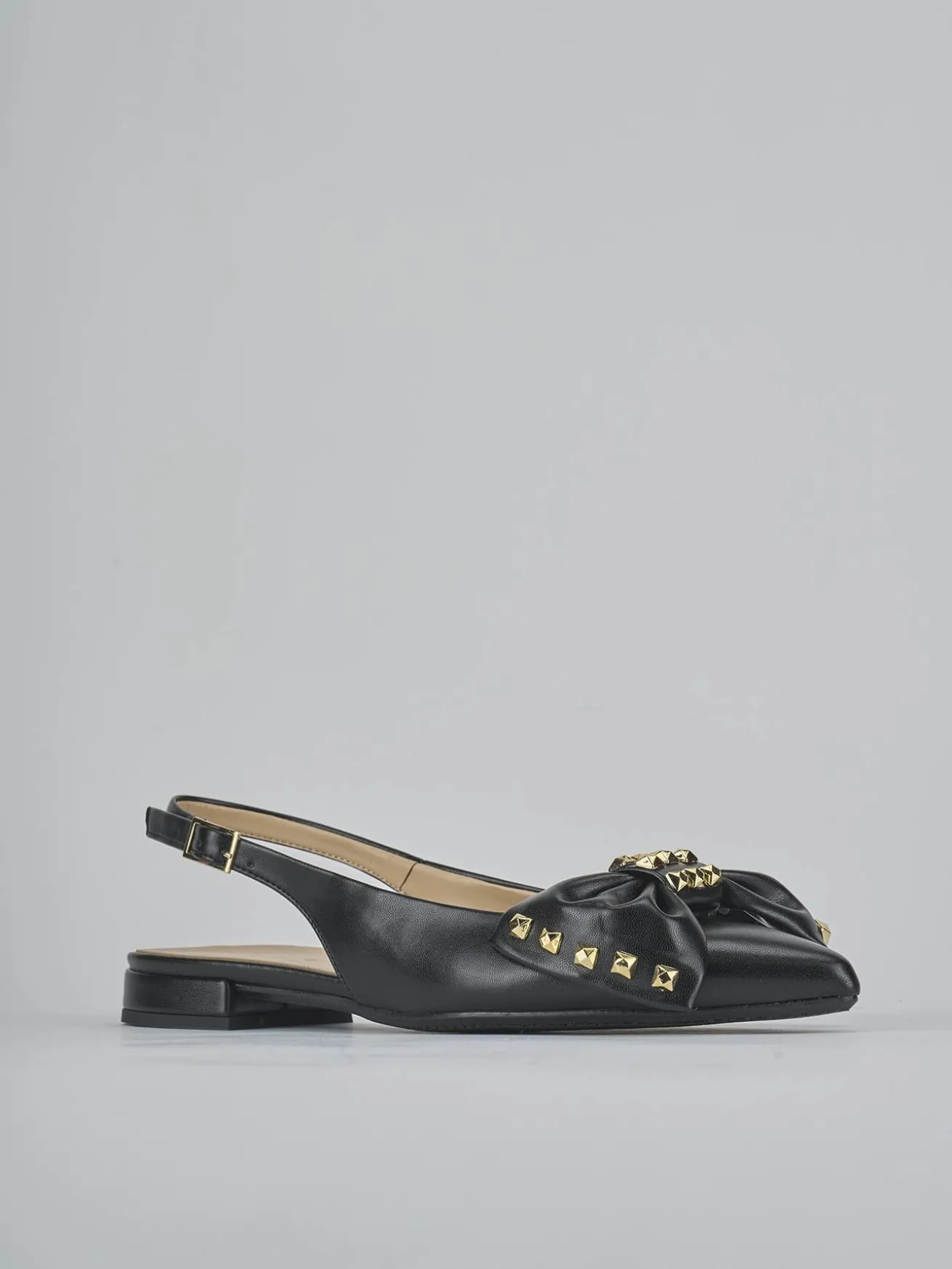 Ballerine tacco 2cm pelle nero