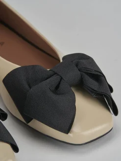 Ballerine tacco 1cm pelle beige