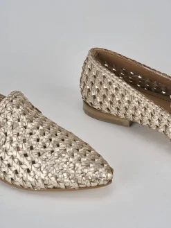 Ballerine tacco 1cm pelle oro