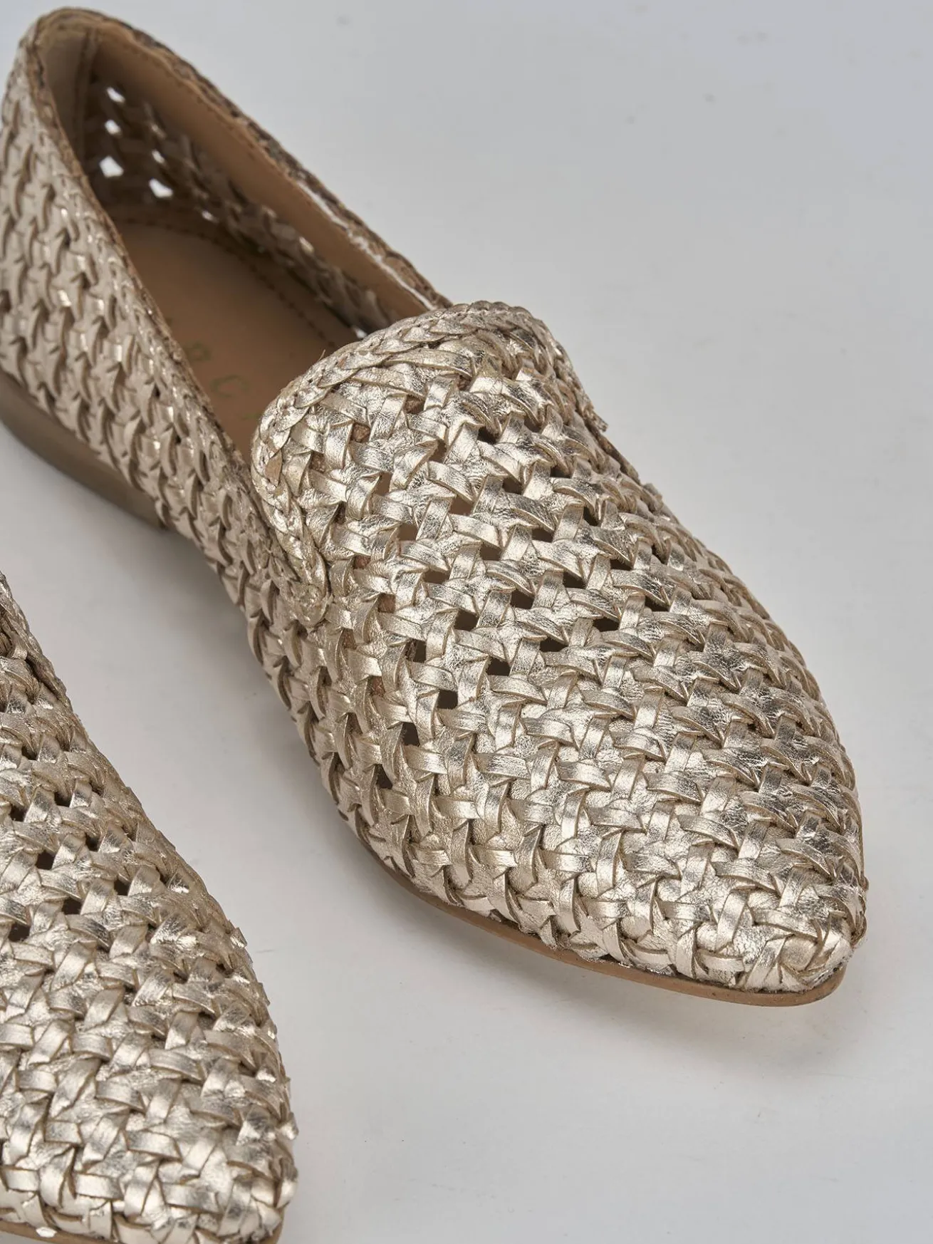 Ballerine tacco 1cm pelle oro