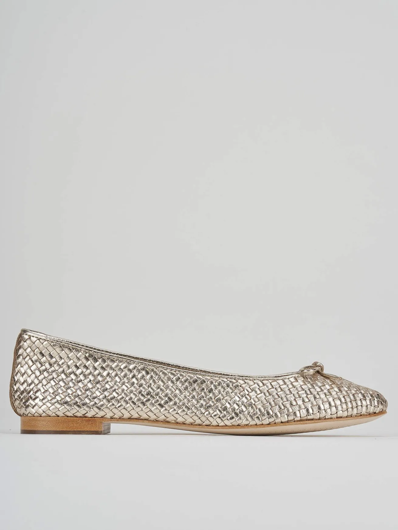 Ballerine tacco 1cm pelle oro