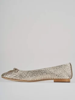 Ballerine tacco 1cm pelle oro