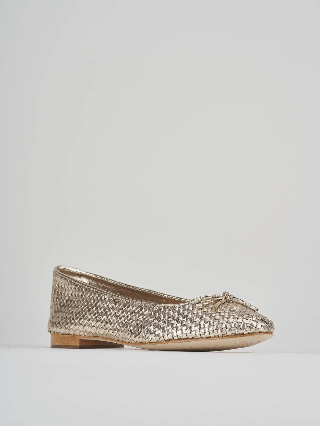 Ballerine tacco 1cm pelle oro