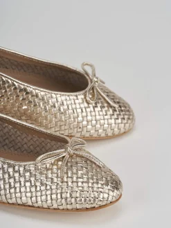 Ballerine tacco 1cm pelle oro