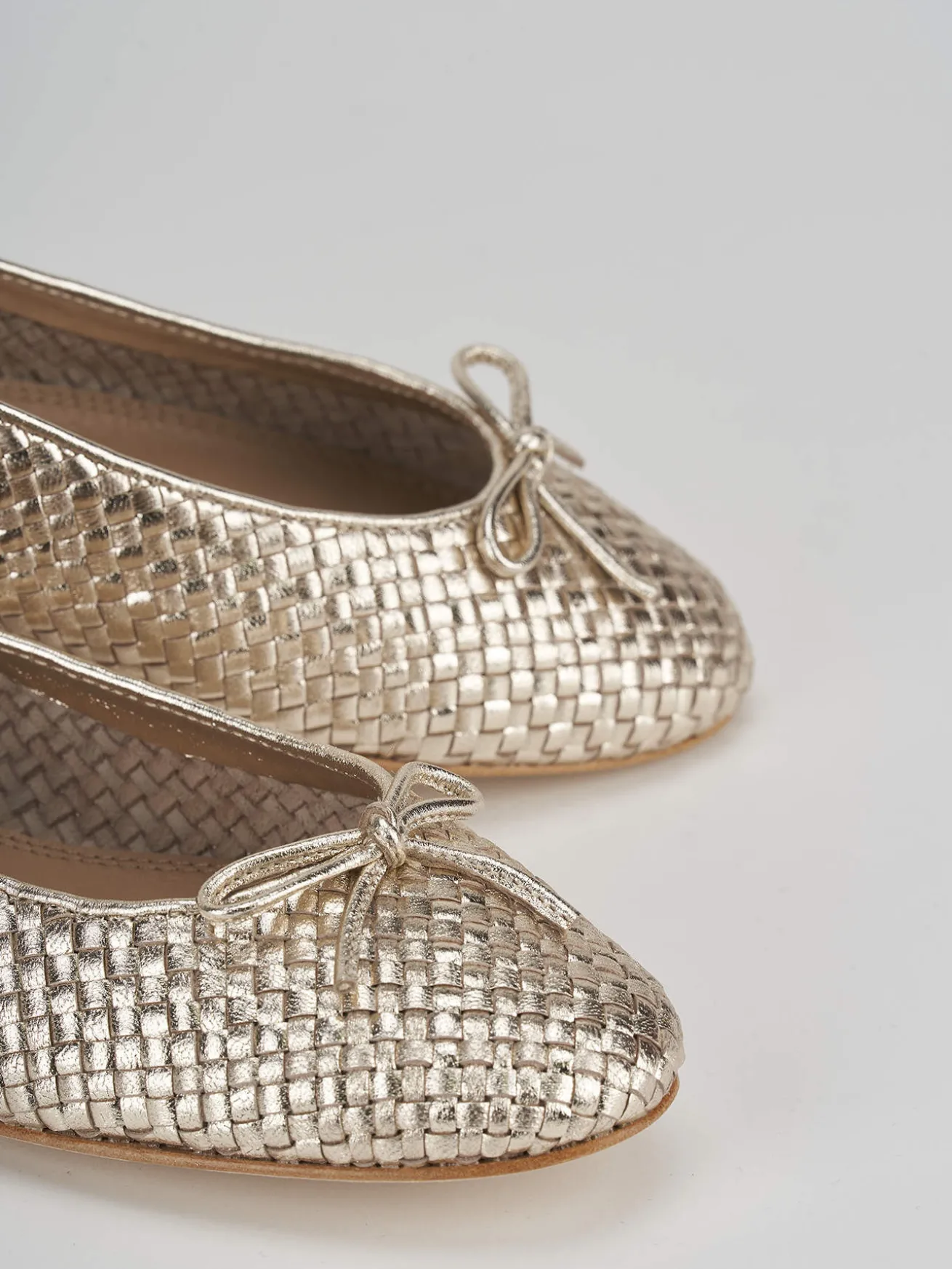 Ballerine tacco 1cm pelle oro