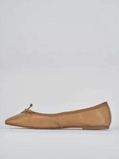 Ballerine tacco 1cm pelle marrone