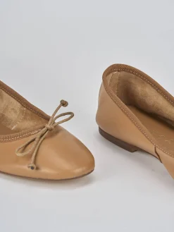 Ballerine tacco 1cm pelle marrone