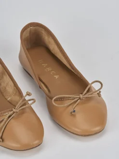 Ballerine tacco 1cm pelle marrone