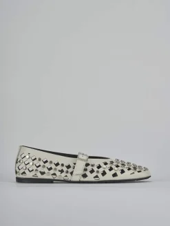 Ballerine tacco 1cm pelle bianco