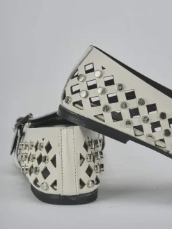 Ballerine tacco 1cm pelle bianco